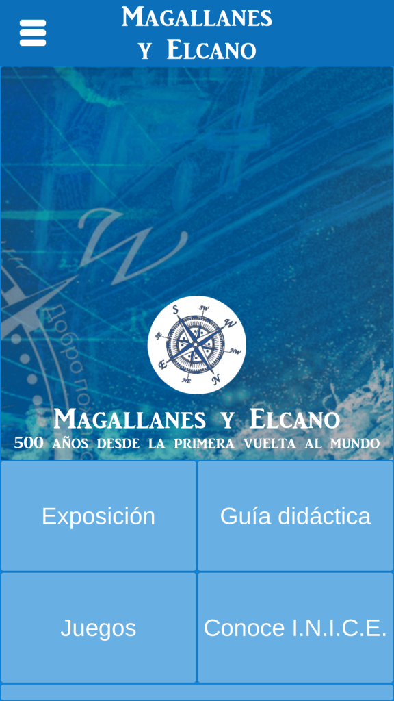 Pantalla de inicio de la app