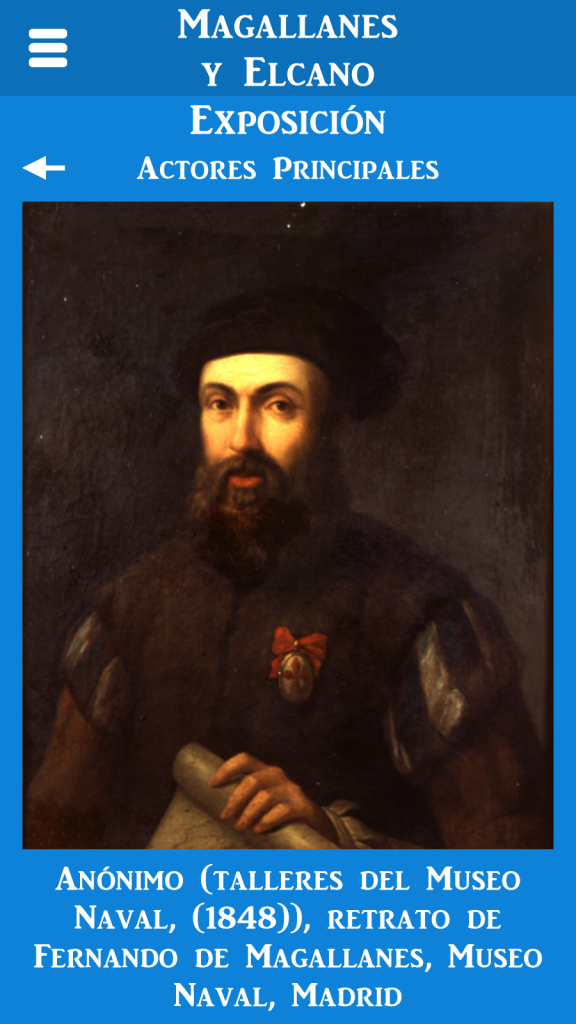 Retrato de Magallanes en la app